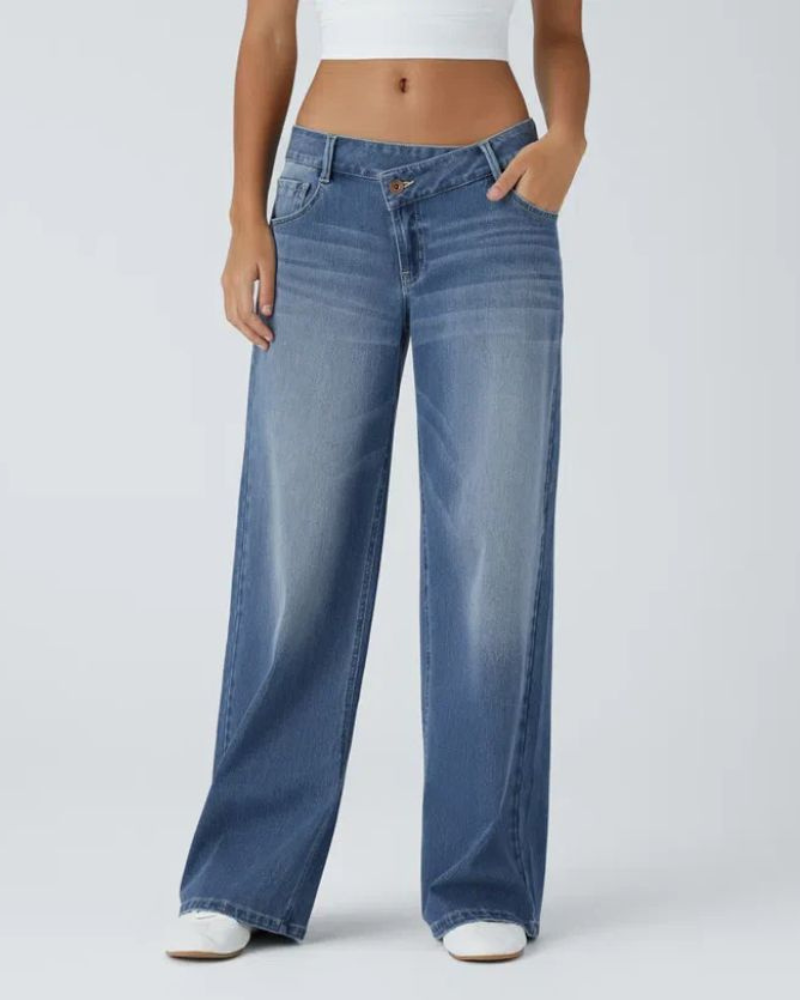 Klara™️| Jeans baggy a vita bassa