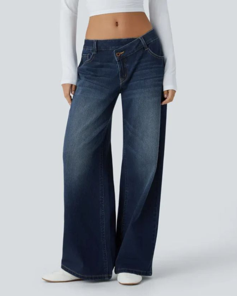 Klara™️| Jeans baggy a vita bassa